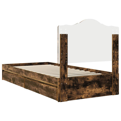 Letto con Contenitore Rovere fumé 70 x 190 cm Legno multistrato | homemem39