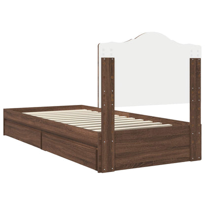 Letto con Contenitore con cassetto Rovere Marrone 70 x 190 cm | homemem39