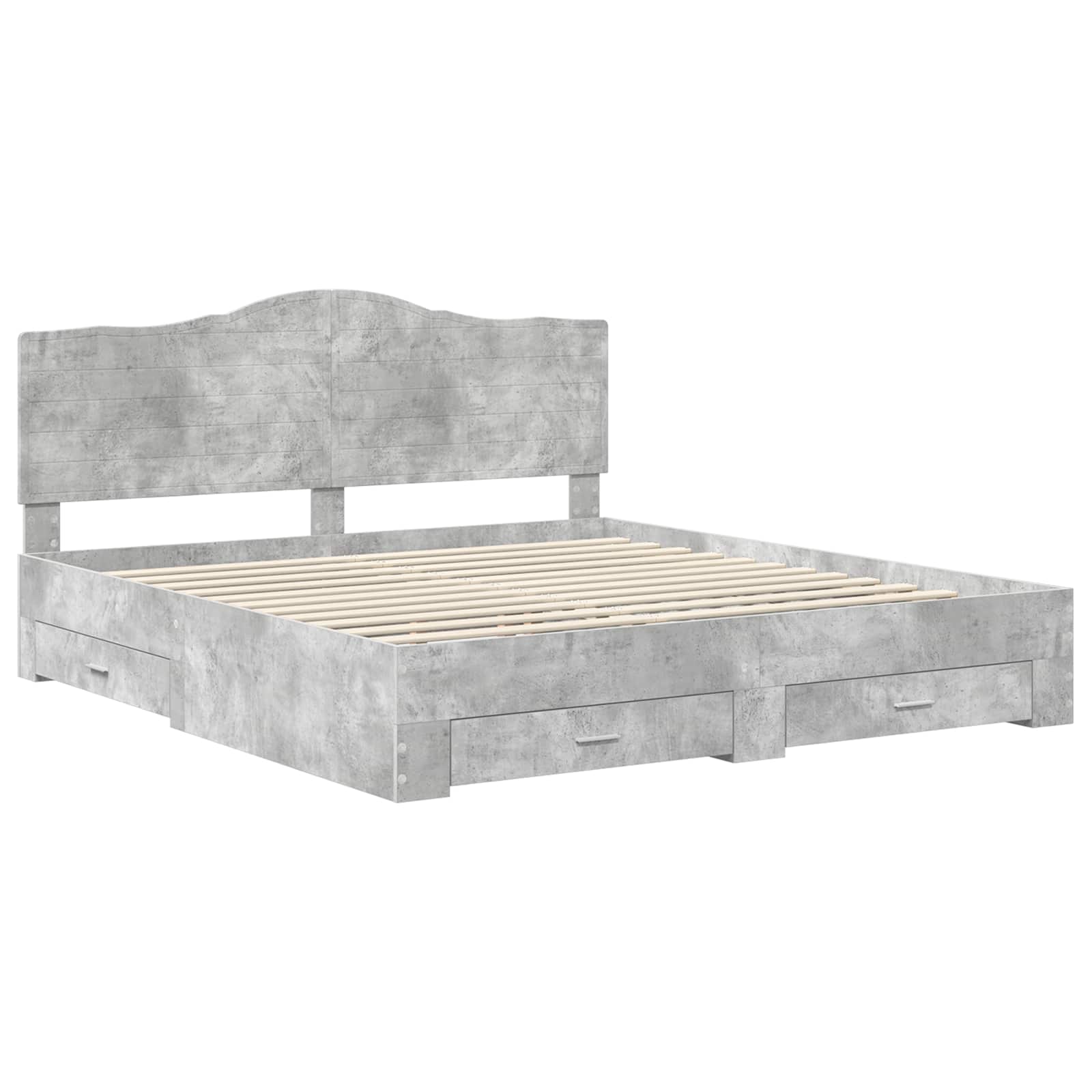 Struttura del letto con testiera Grigio cemento 200 x 200 cm | homemem39