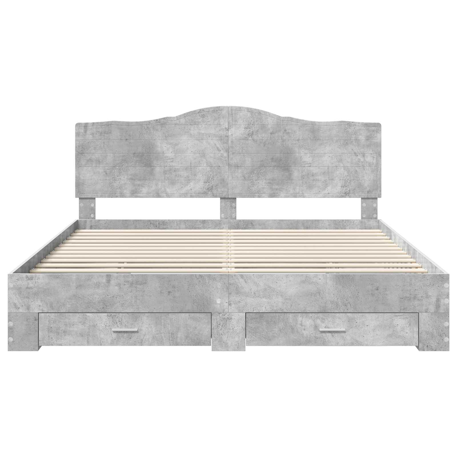 Struttura del letto con testiera Grigio cemento 200 x 200 cm | homemem39
