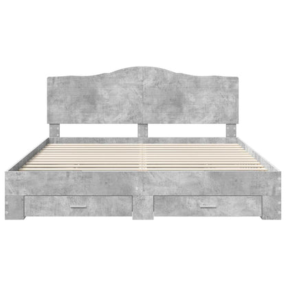 Struttura del letto con testiera Grigio cemento 200 x 200 cm | homemem39