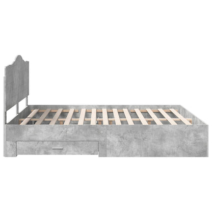 Struttura del letto con testiera Grigio cemento 200 x 200 cm | homemem39
