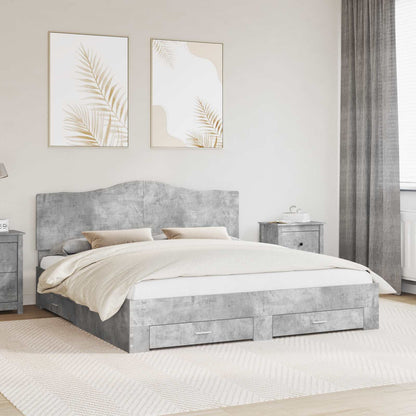 Struttura del letto con testiera Grigio cemento 180 x 200 cm | homemem39