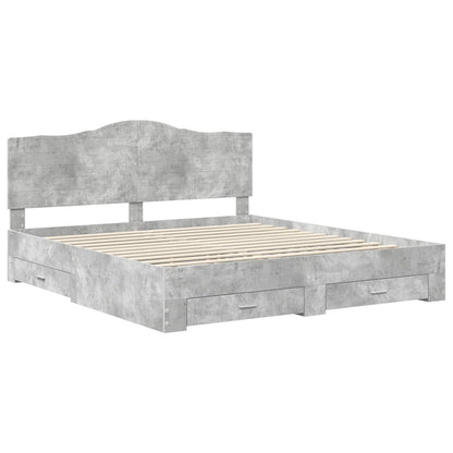 Struttura del letto con testiera Grigio cemento 180 x 200 cm | homemem39