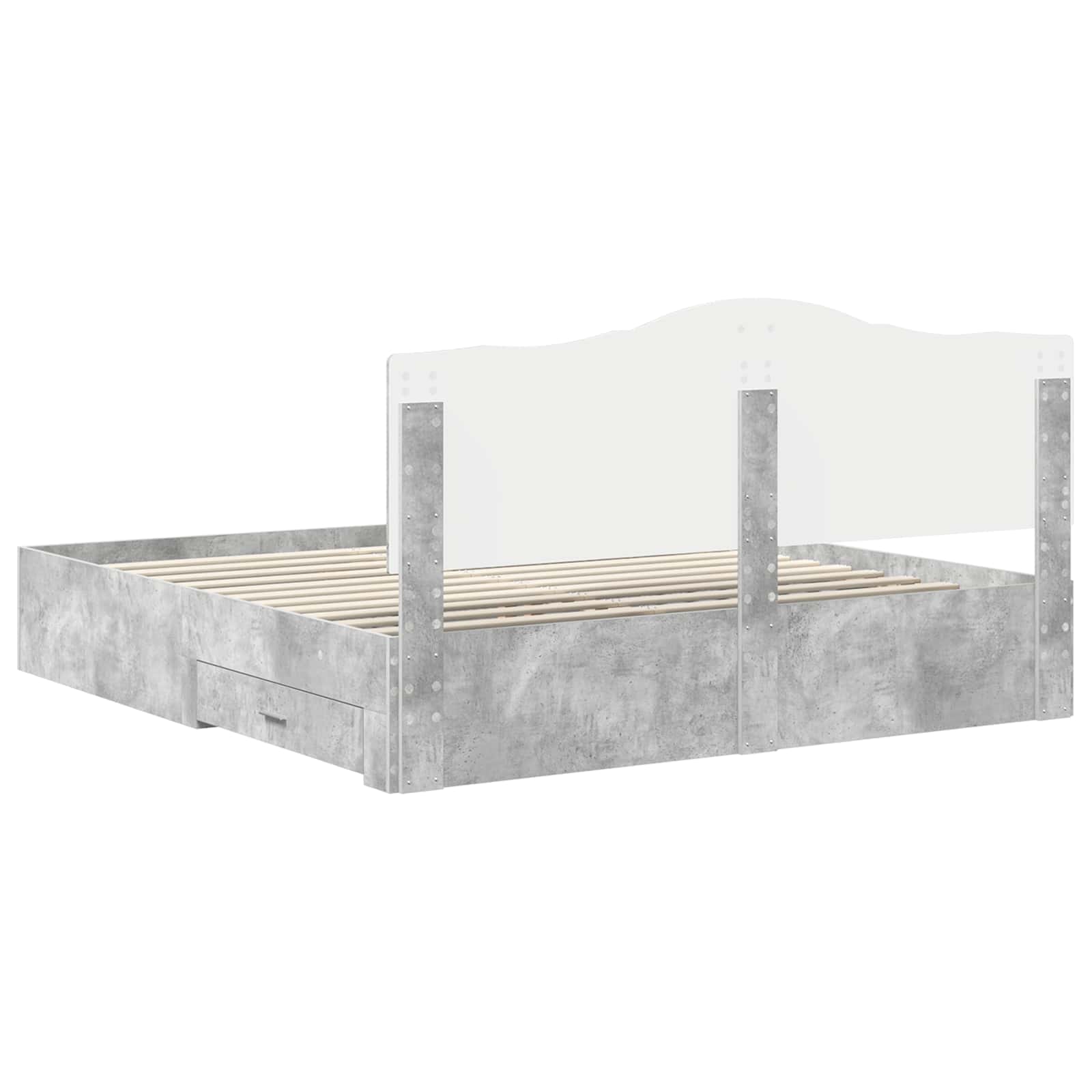Struttura del letto con testiera Grigio cemento 180 x 200 cm | homemem39