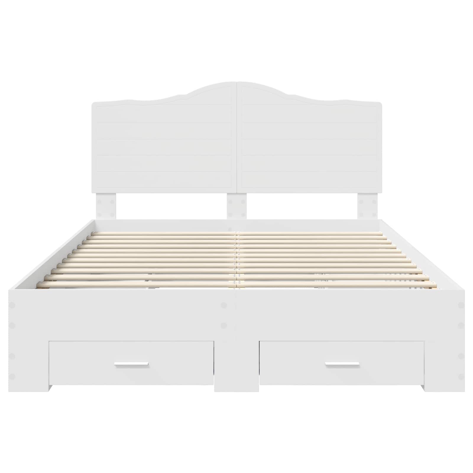Struttura del letto Bianco 160 x 200 cm Legno multistrato | homemem39