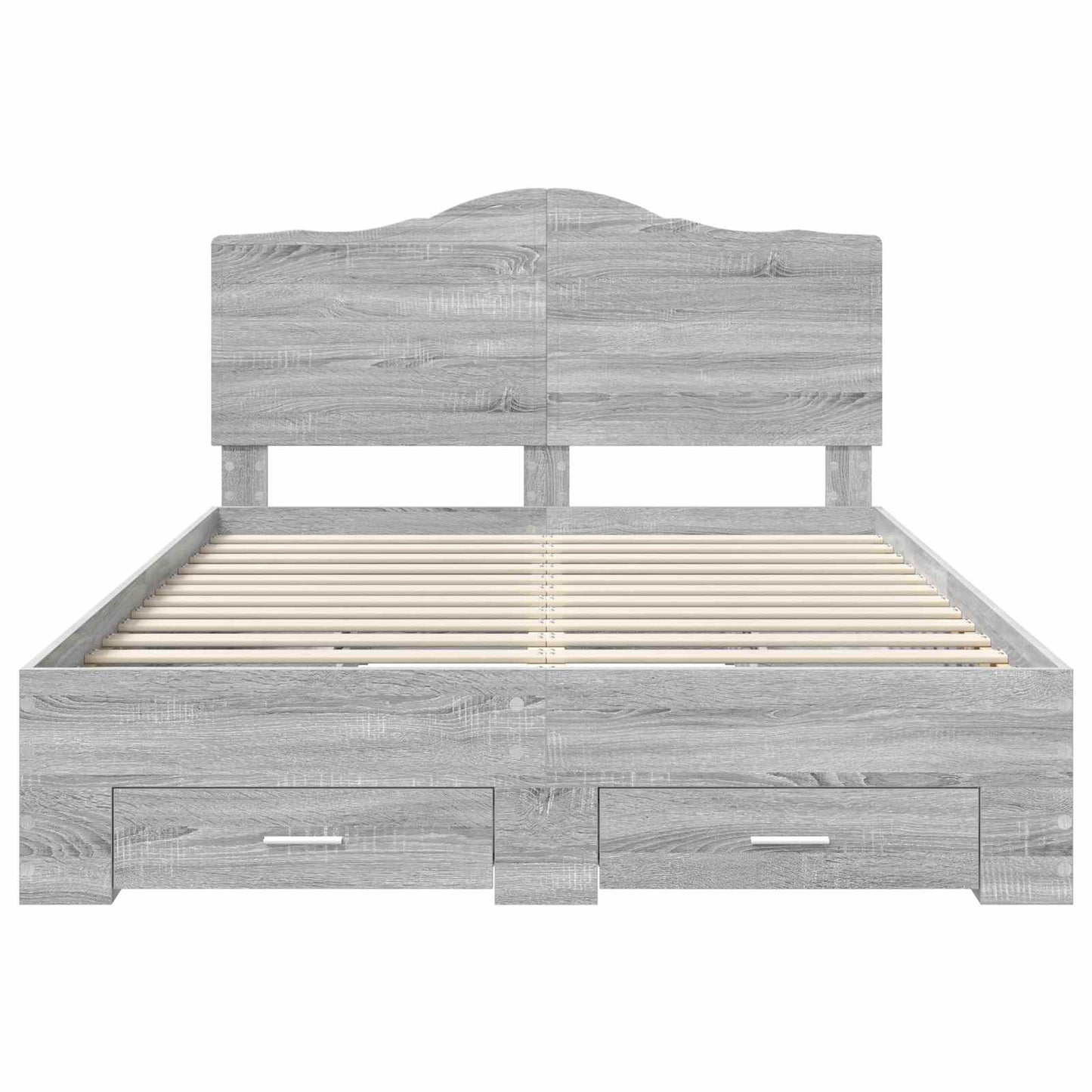 Struttura del letto con testiera Grigio Sonoma 160 x 200 cm | homemem39