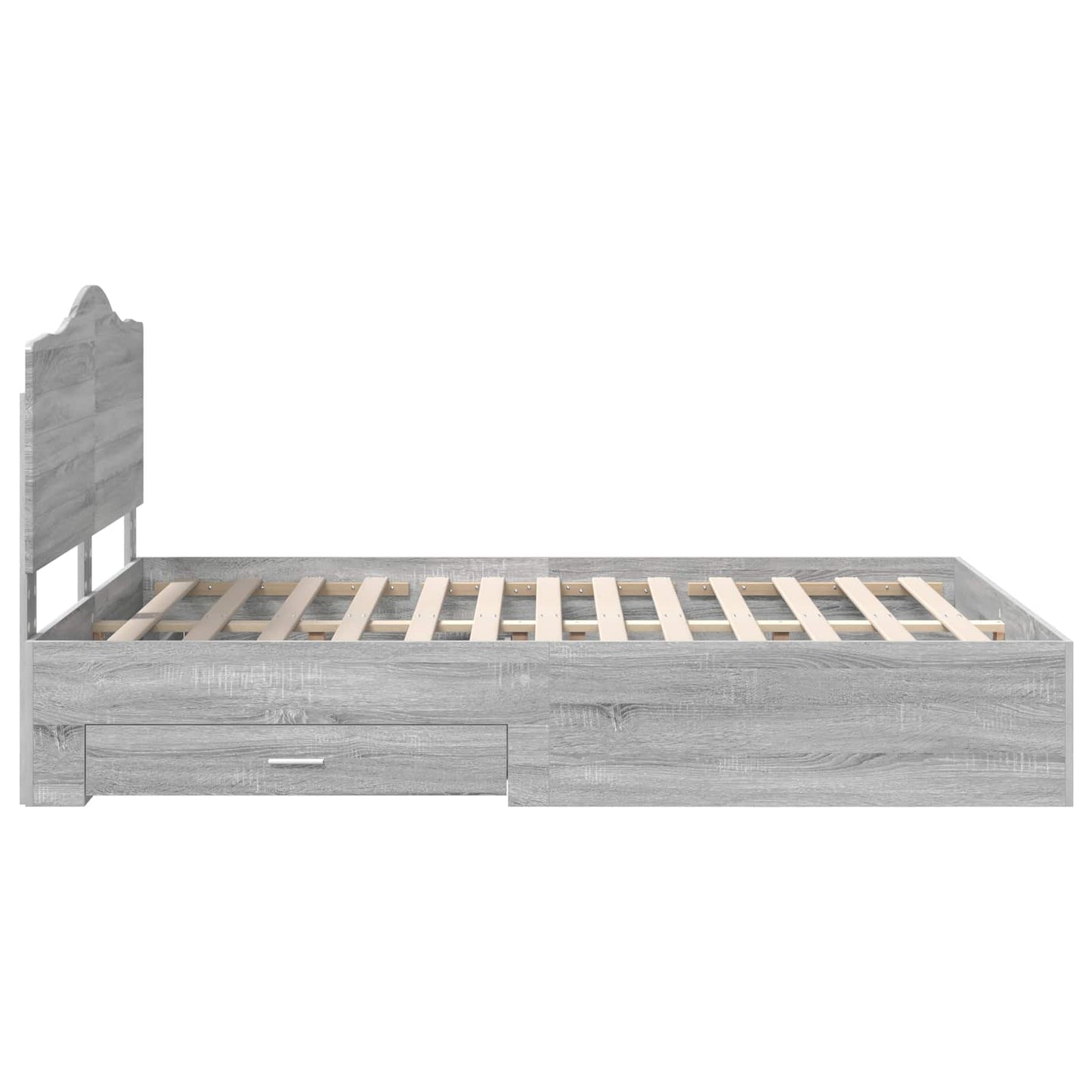 Struttura del letto con testiera Grigio Sonoma 160 x 200 cm | homemem39