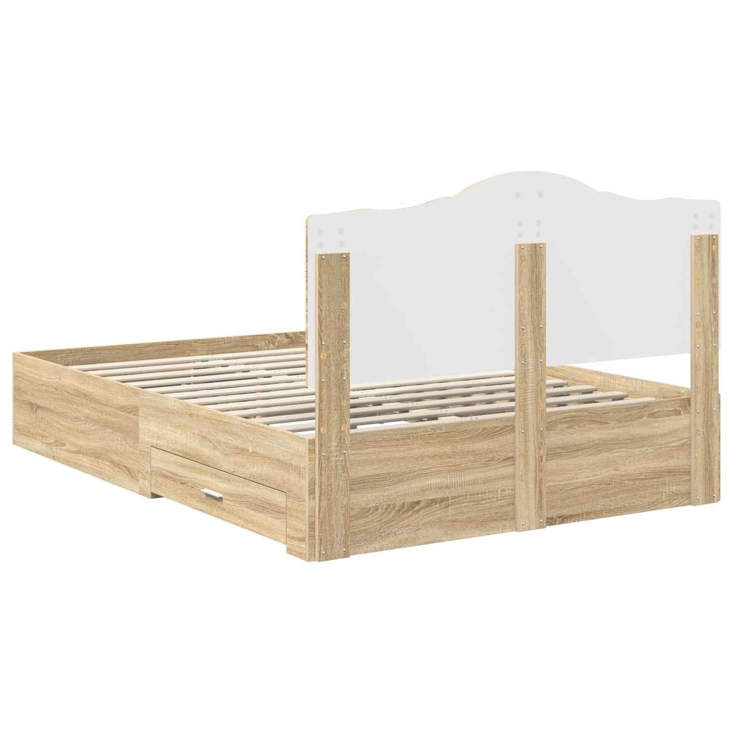 Struttura del letto con testiera Rovere Sonoma 150 x 200 cm | homemem39