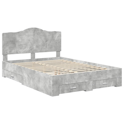 Struttura del letto con testiera Grigio cemento 150 x 200 cm | homemem39