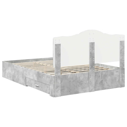 Struttura del letto con testiera Grigio cemento 150 x 200 cm | homemem39