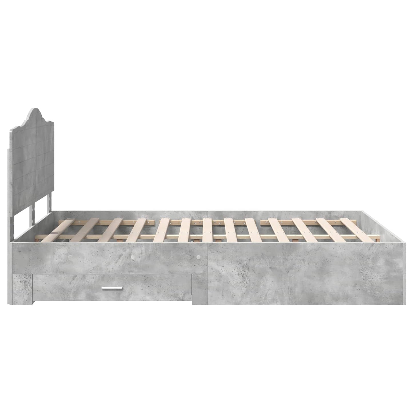 Struttura del letto con testiera Grigio cemento 150 x 200 cm | homemem39