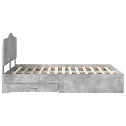 Struttura del letto con testiera Grigio cemento 150 x 200 cm | homemem39