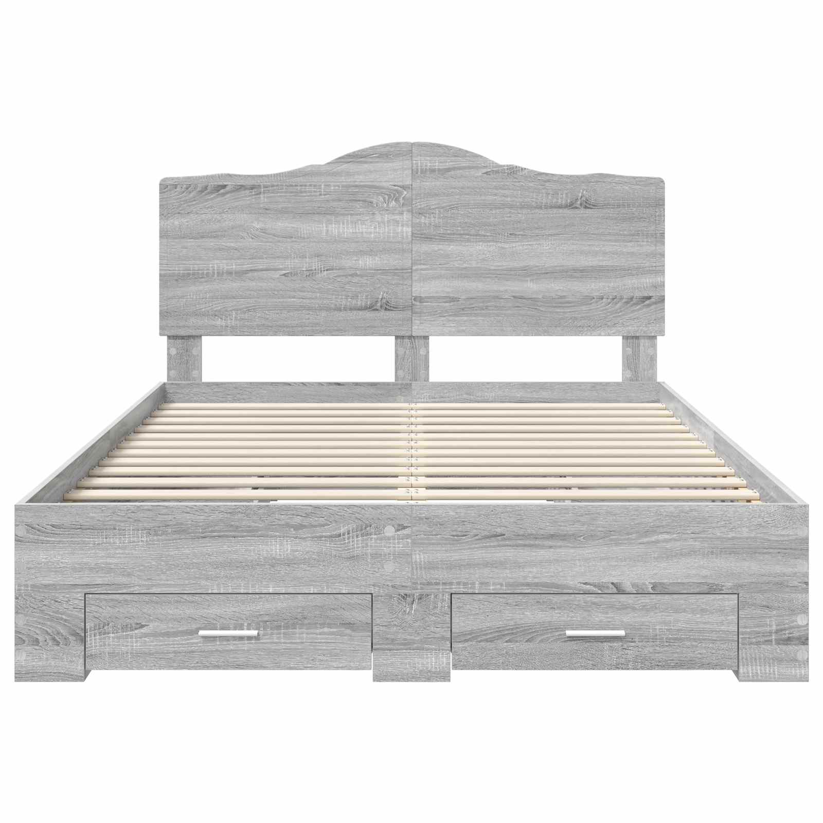 Struttura del letto con testiera Grigio Sonoma 150 x 200 cm | homemem39