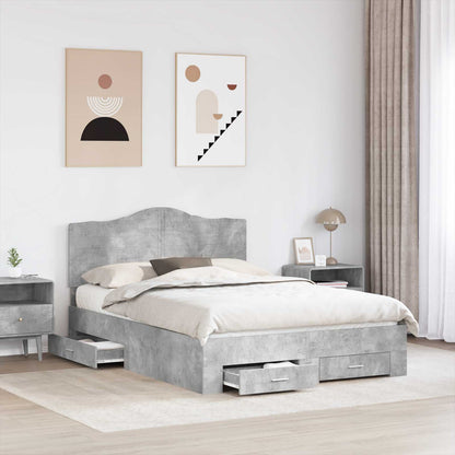 Struttura del letto con testiera Grigio cemento 140 x 200 cm | homemem39