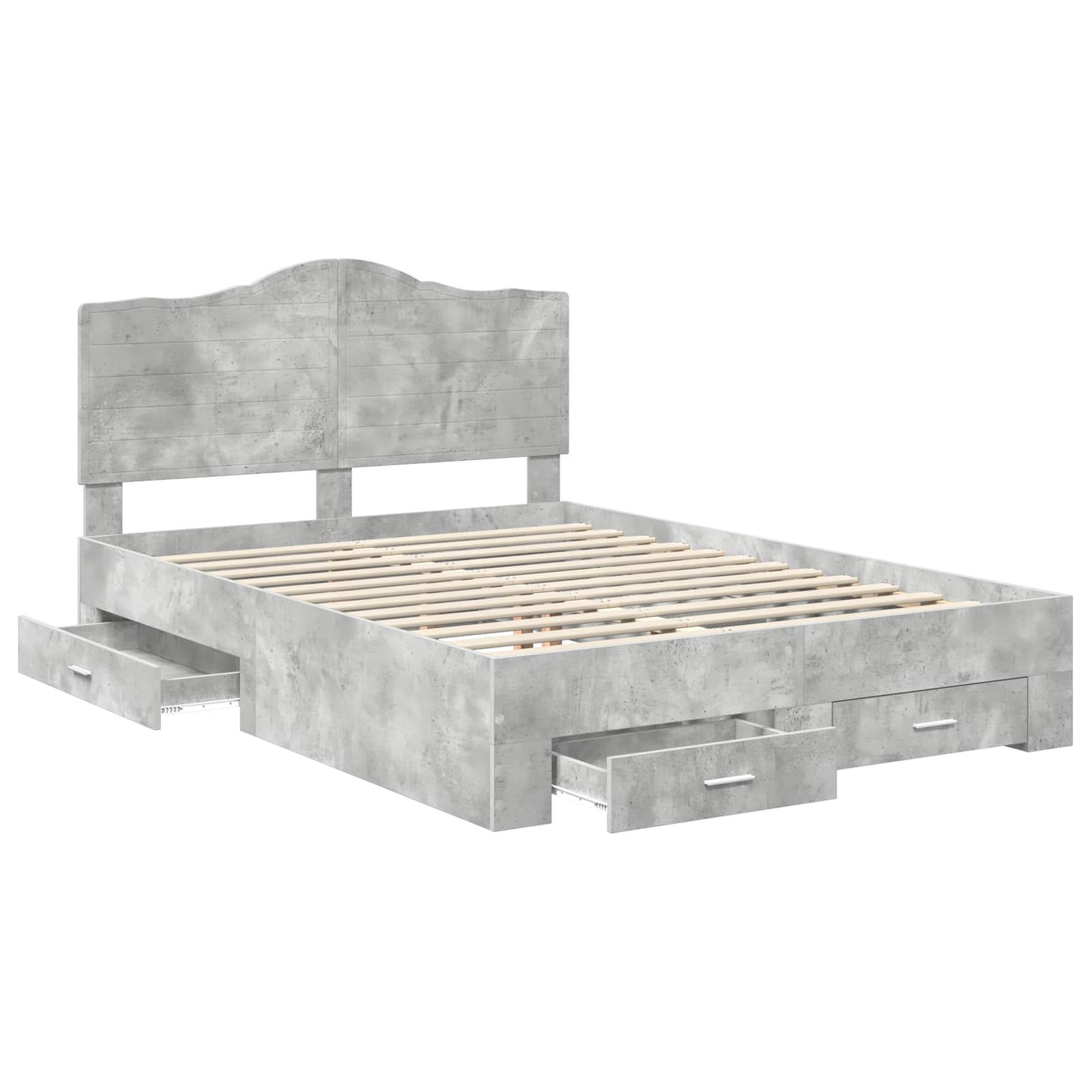 Struttura del letto con testiera Grigio cemento 140 x 200 cm | homemem39