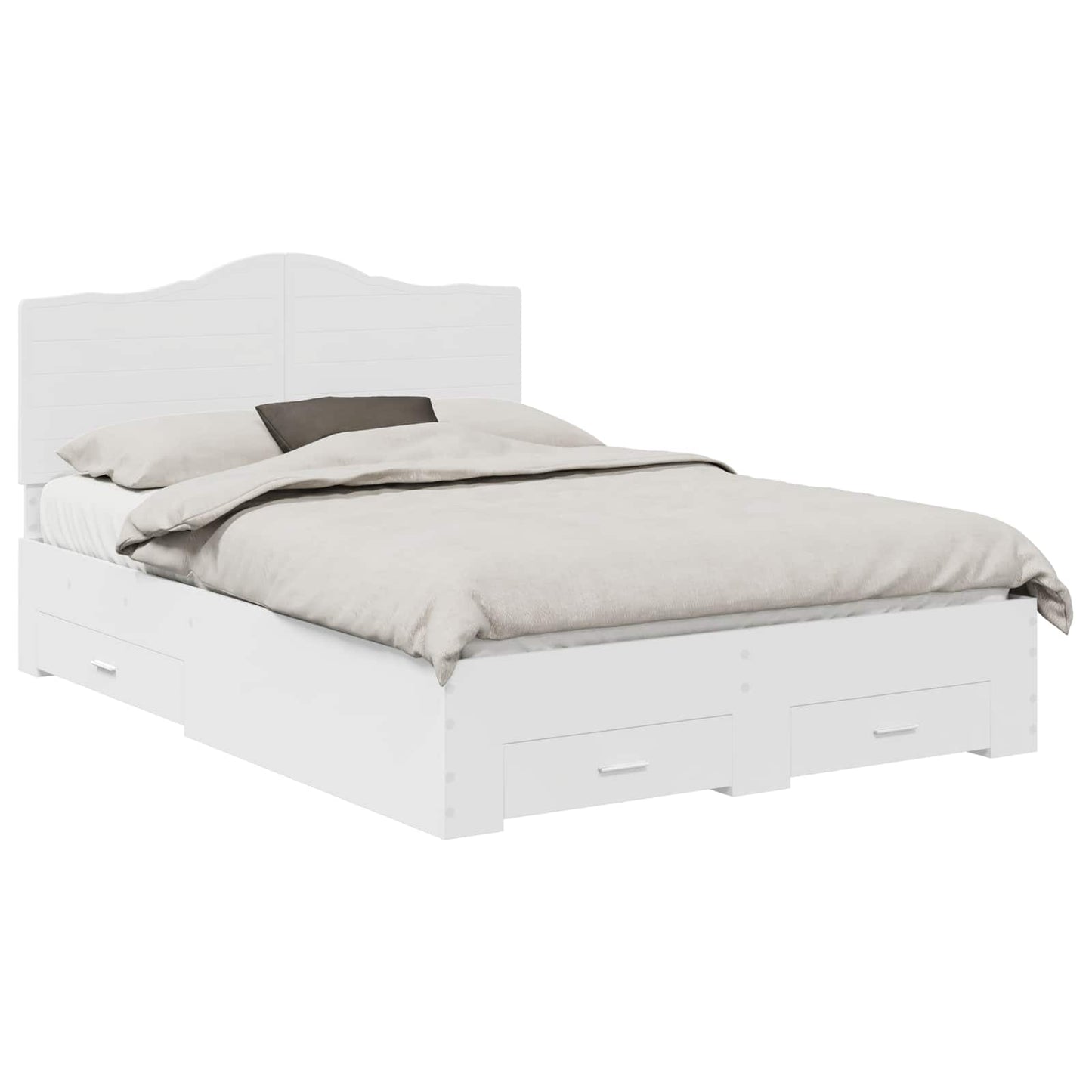 Struttura del letto Bianco 140 x 190 cm Legno multistrato | homemem39