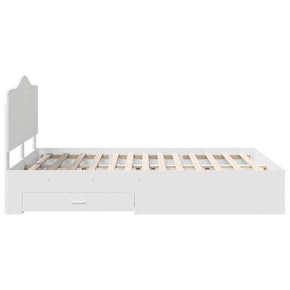 Struttura del letto Bianco 140 x 190 cm Legno multistrato | homemem39