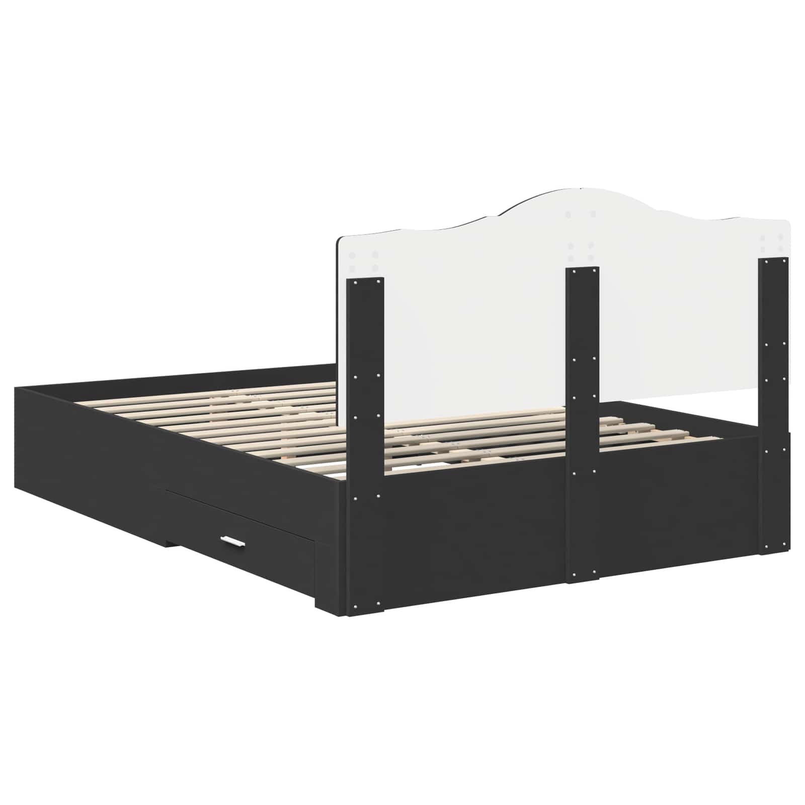 Struttura del letto Nero 140 x 190 cm Legno multistrato | homemem39