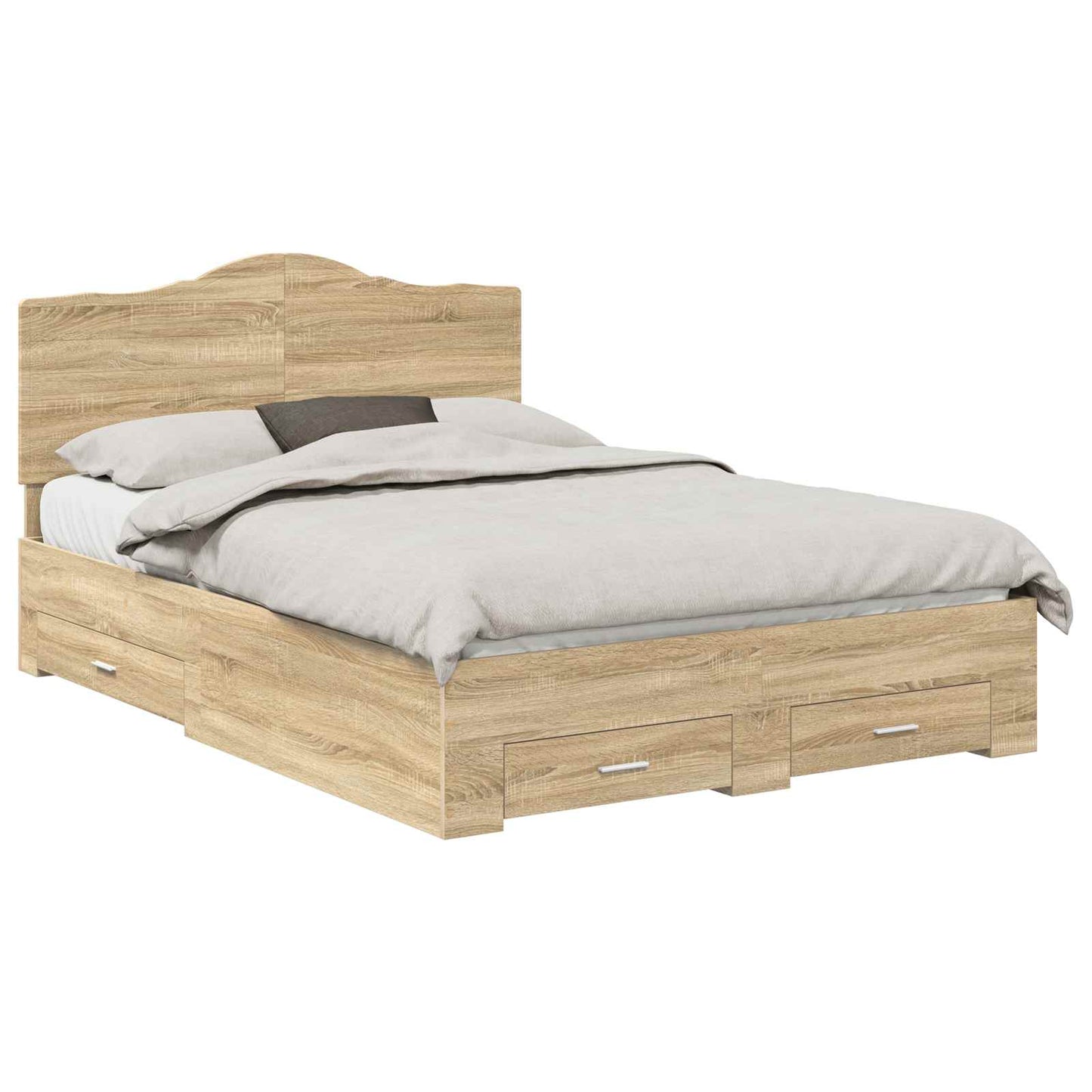 Struttura del letto con testiera Rovere Sonoma 140 x 190 cm | homemem39