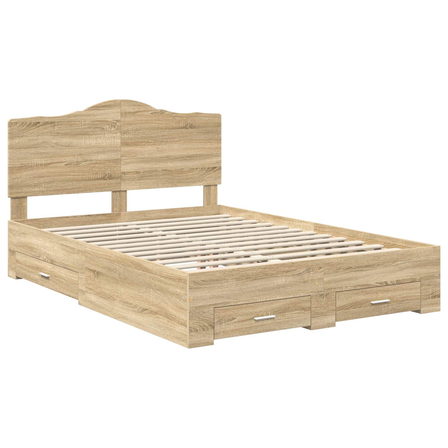 Struttura del letto con testiera Rovere Sonoma 140 x 190 cm | homemem39