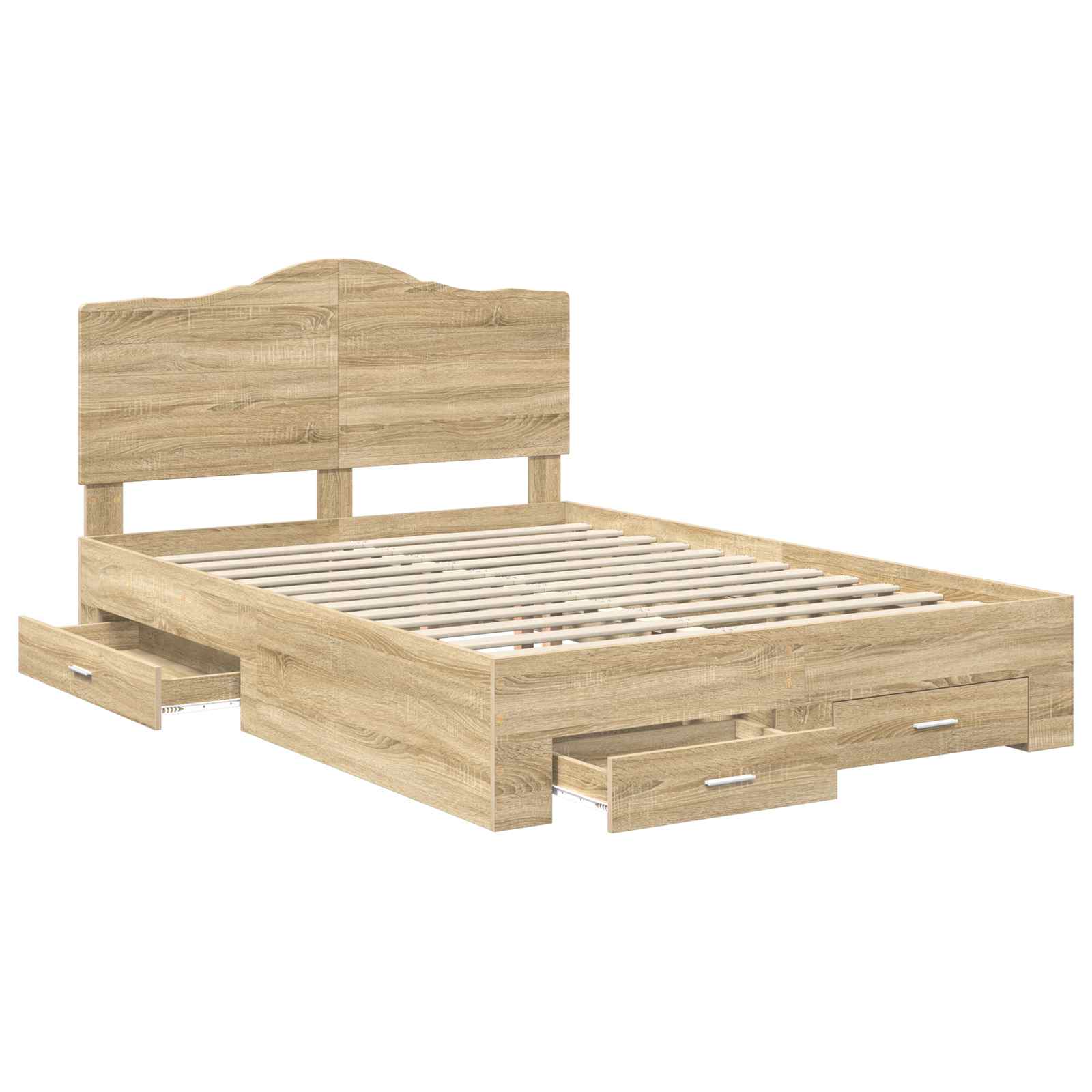 Struttura del letto con testiera Rovere Sonoma 140 x 190 cm | homemem39