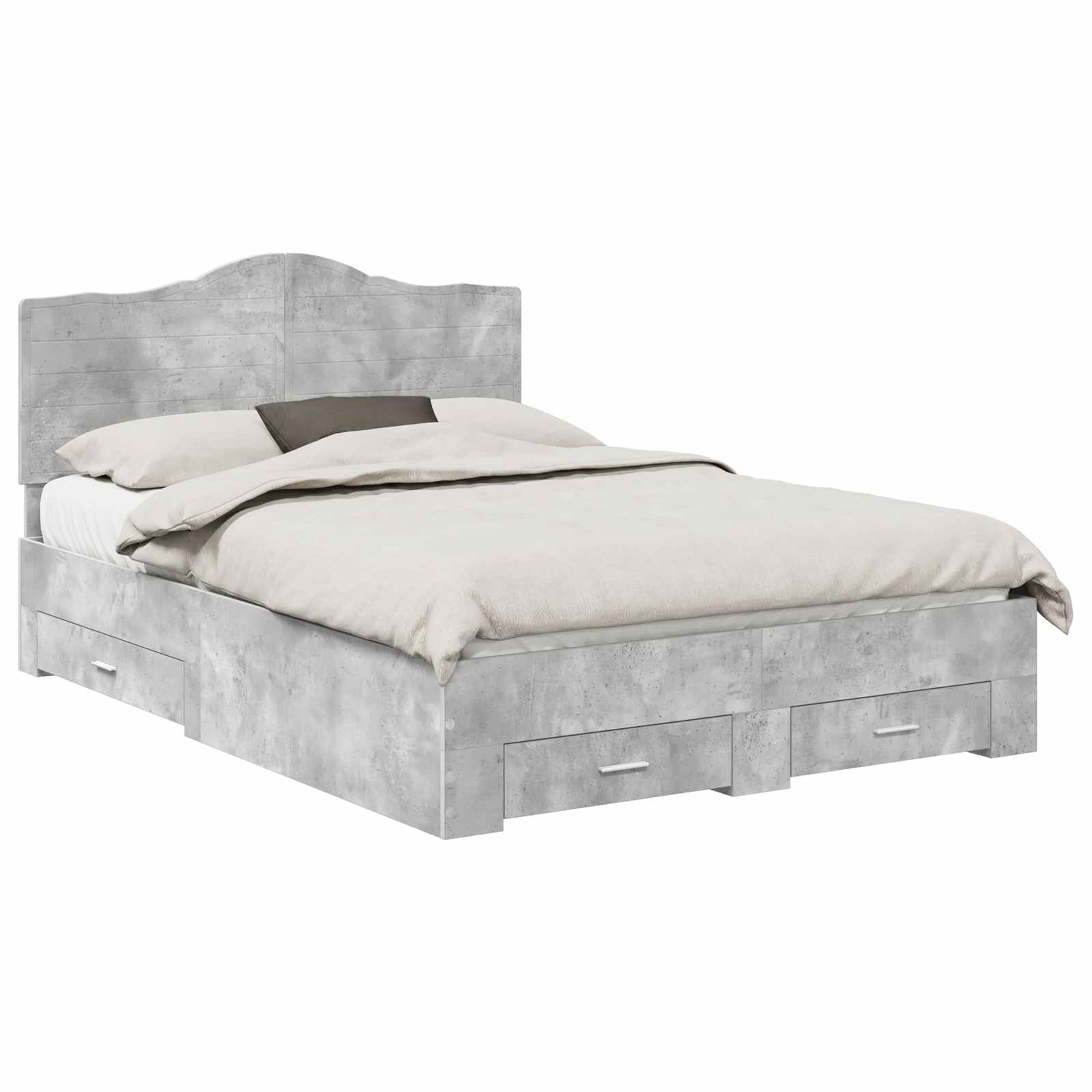 Struttura del letto con testiera Grigio cemento 140 x 190 cm | homemem39