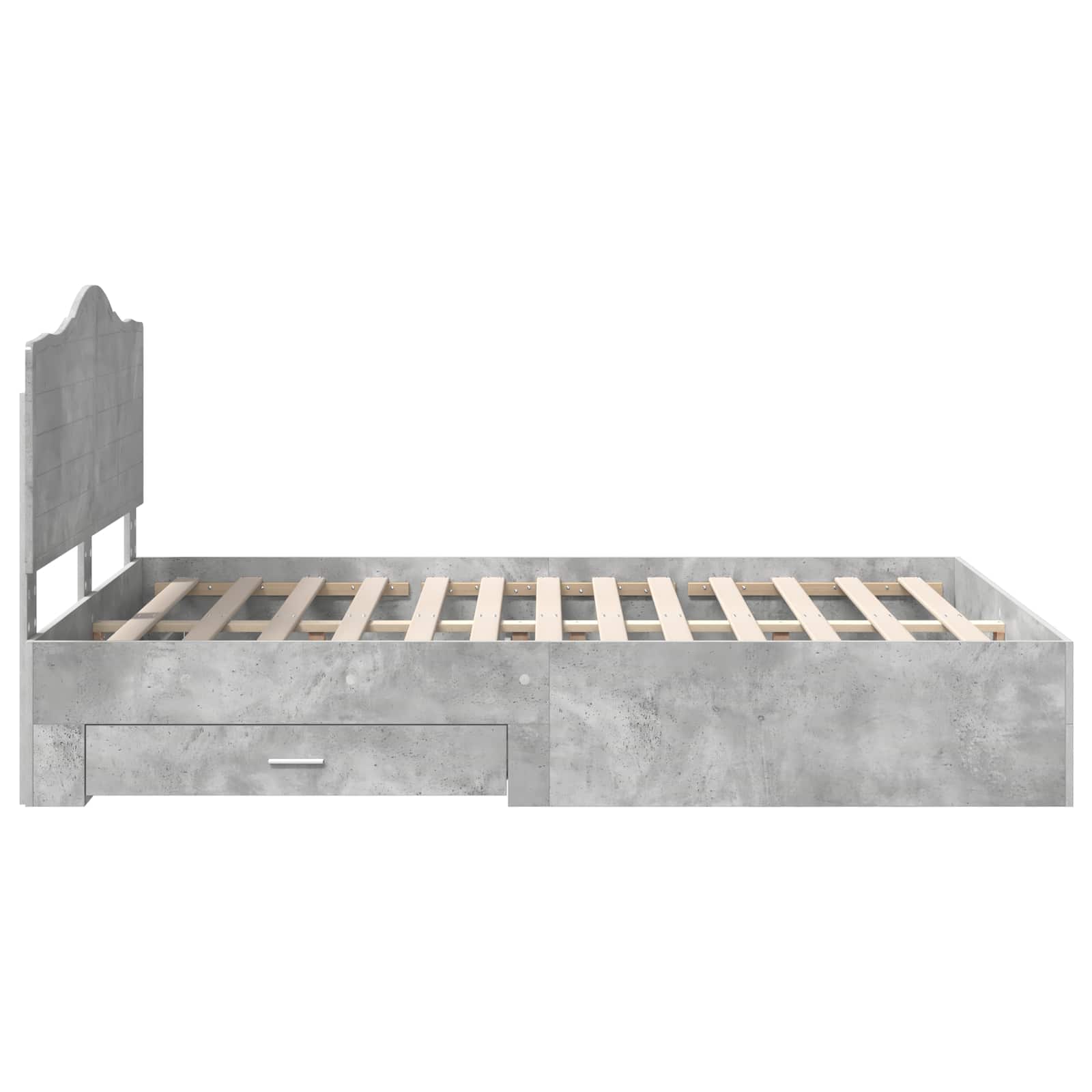 Struttura del letto con testiera Grigio cemento 140 x 190 cm | homemem39