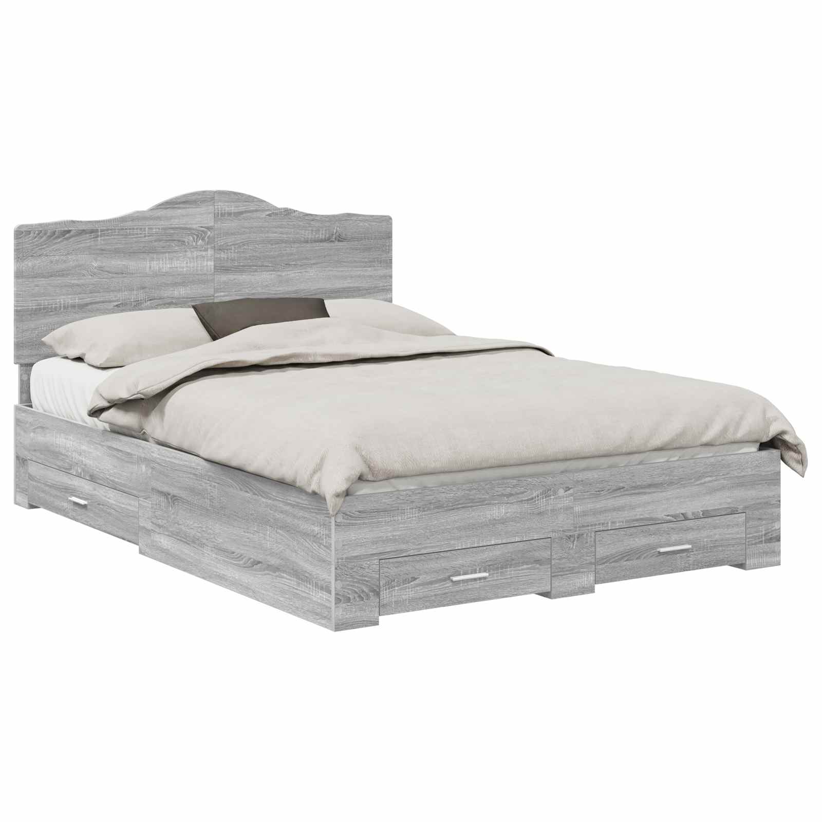 Struttura del letto con testiera Grigio Sonoma 140 x 190 cm | homemem39