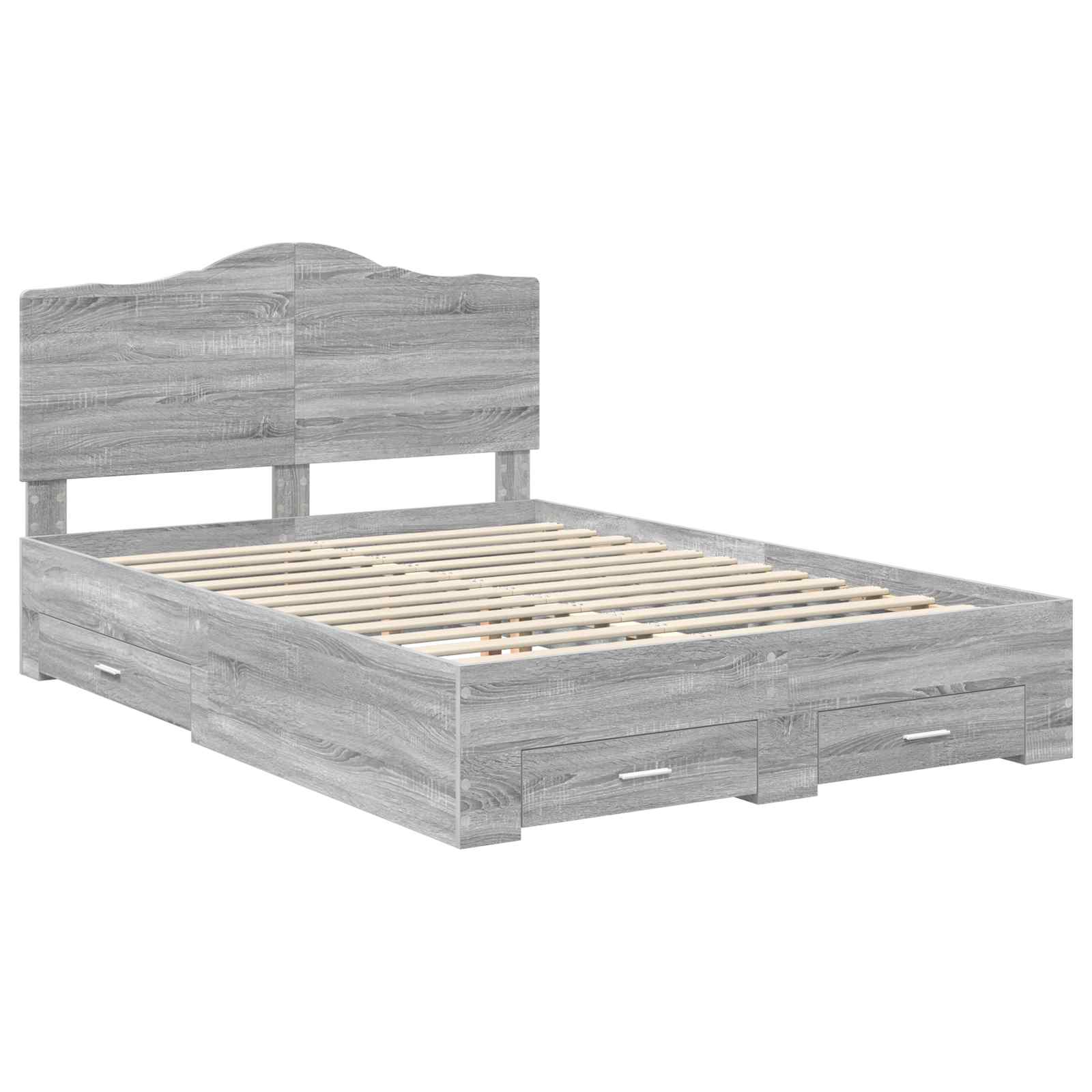 Struttura del letto con testiera Grigio Sonoma 140 x 190 cm | homemem39