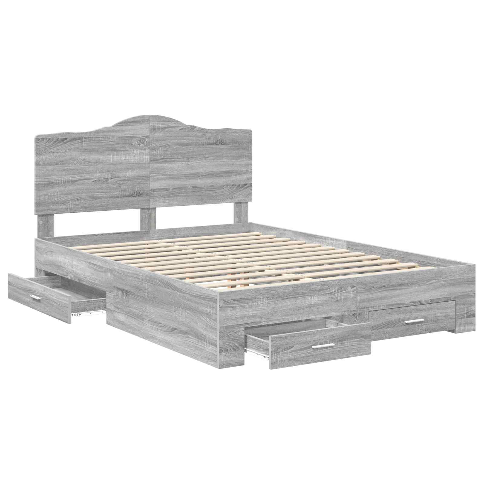 Struttura del letto con testiera Grigio Sonoma 140 x 190 cm | homemem39