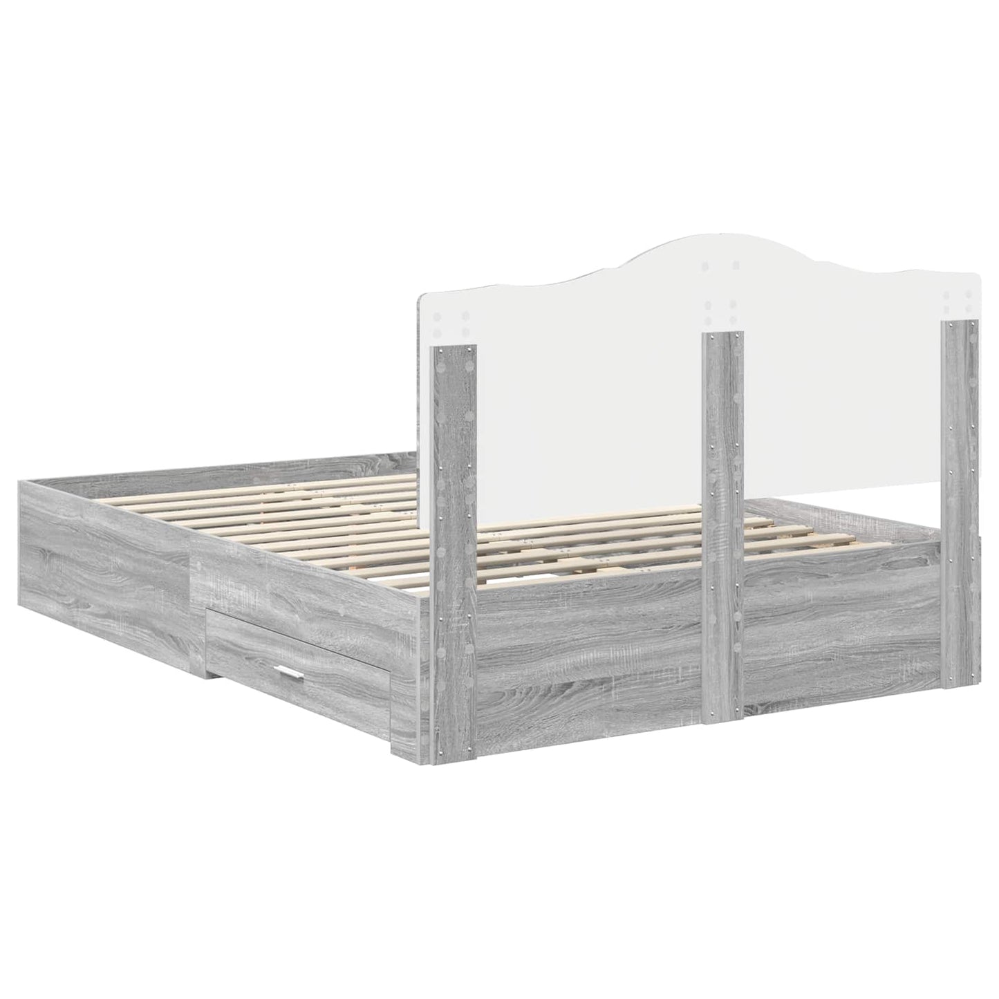 Struttura del letto con testiera Grigio Sonoma 140 x 190 cm | homemem39