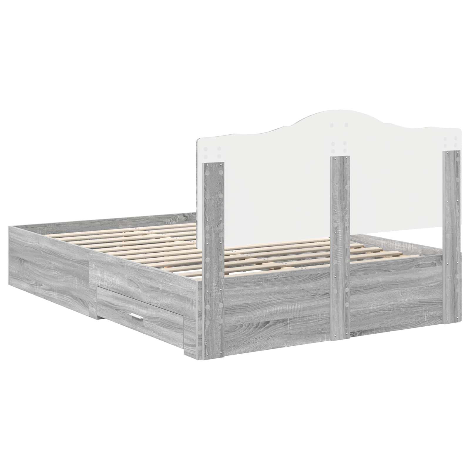Struttura del letto con testiera Grigio Sonoma 140 x 190 cm | homemem39