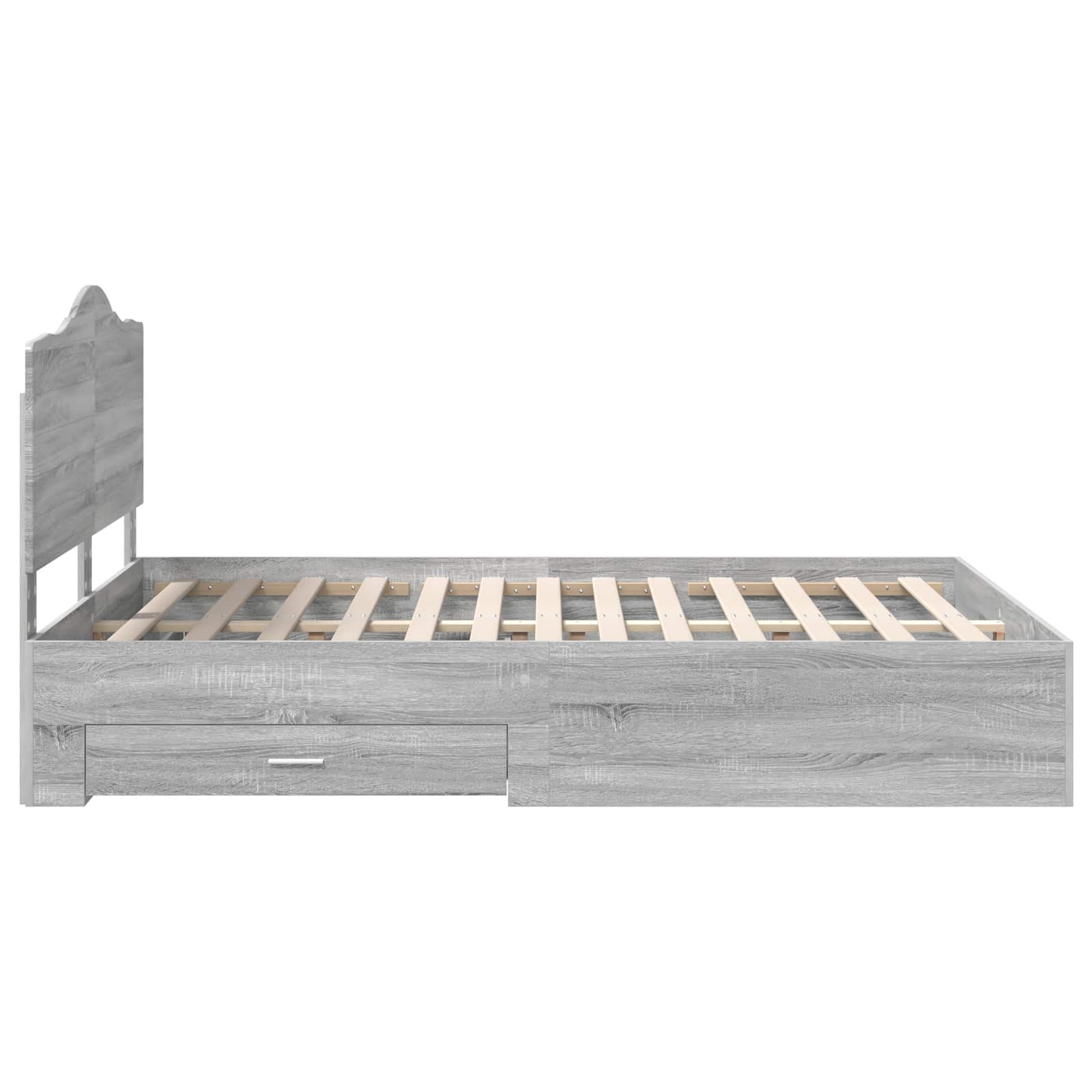 Struttura del letto con testiera Grigio Sonoma 140 x 190 cm | homemem39