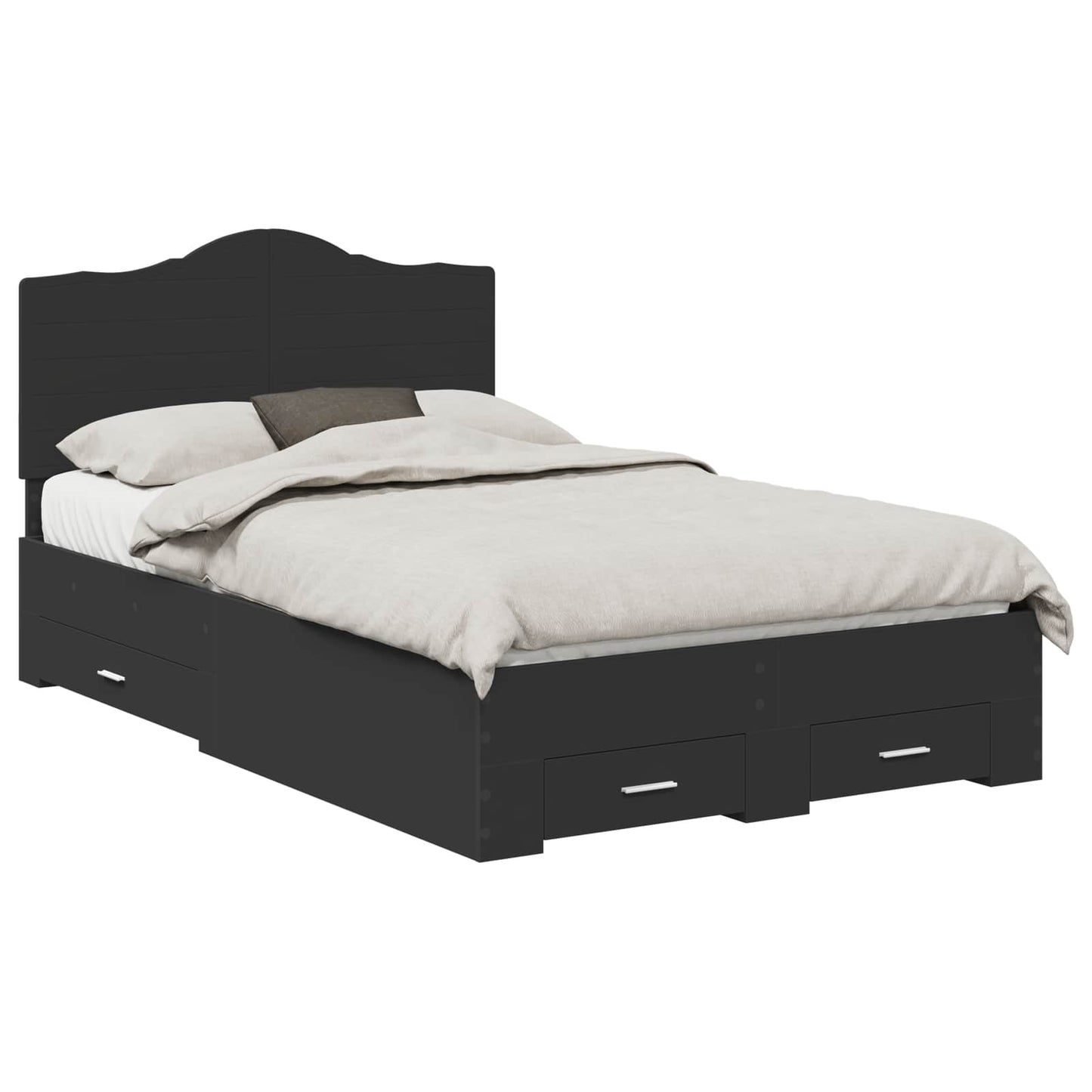 Struttura del letto Nero 135 x 190 cm Legno multistrato | homemem39