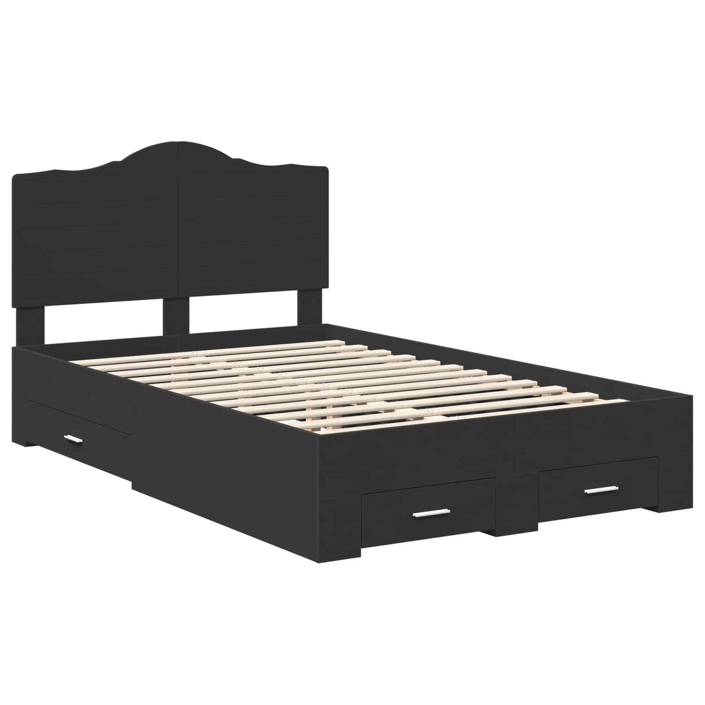 Struttura del letto Nero 135 x 190 cm Legno multistrato | homemem39