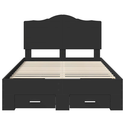 Struttura del letto Nero 135 x 190 cm Legno multistrato | homemem39
