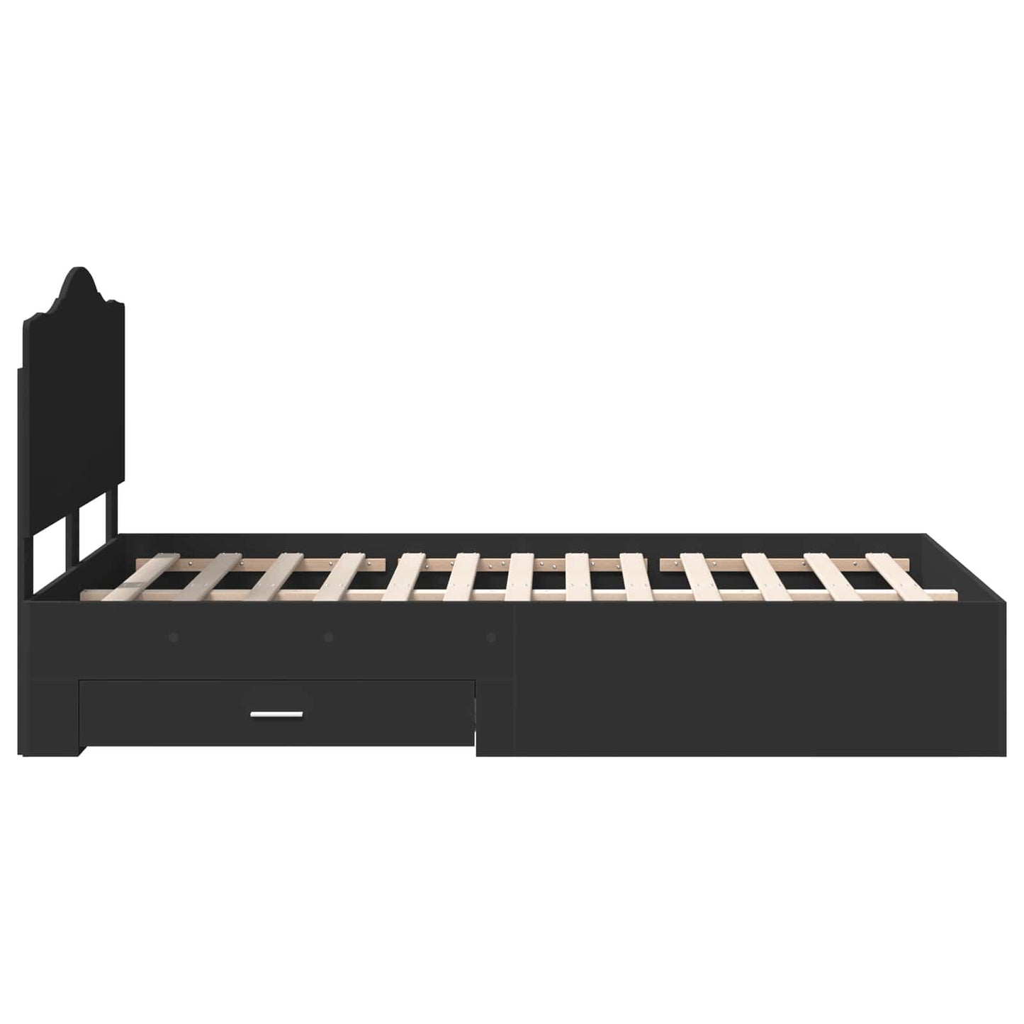 Struttura del letto Nero 135 x 190 cm Legno multistrato | homemem39