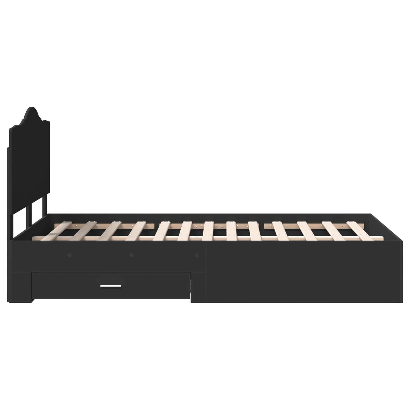 Struttura del letto Nero 135 x 190 cm Legno multistrato | homemem39