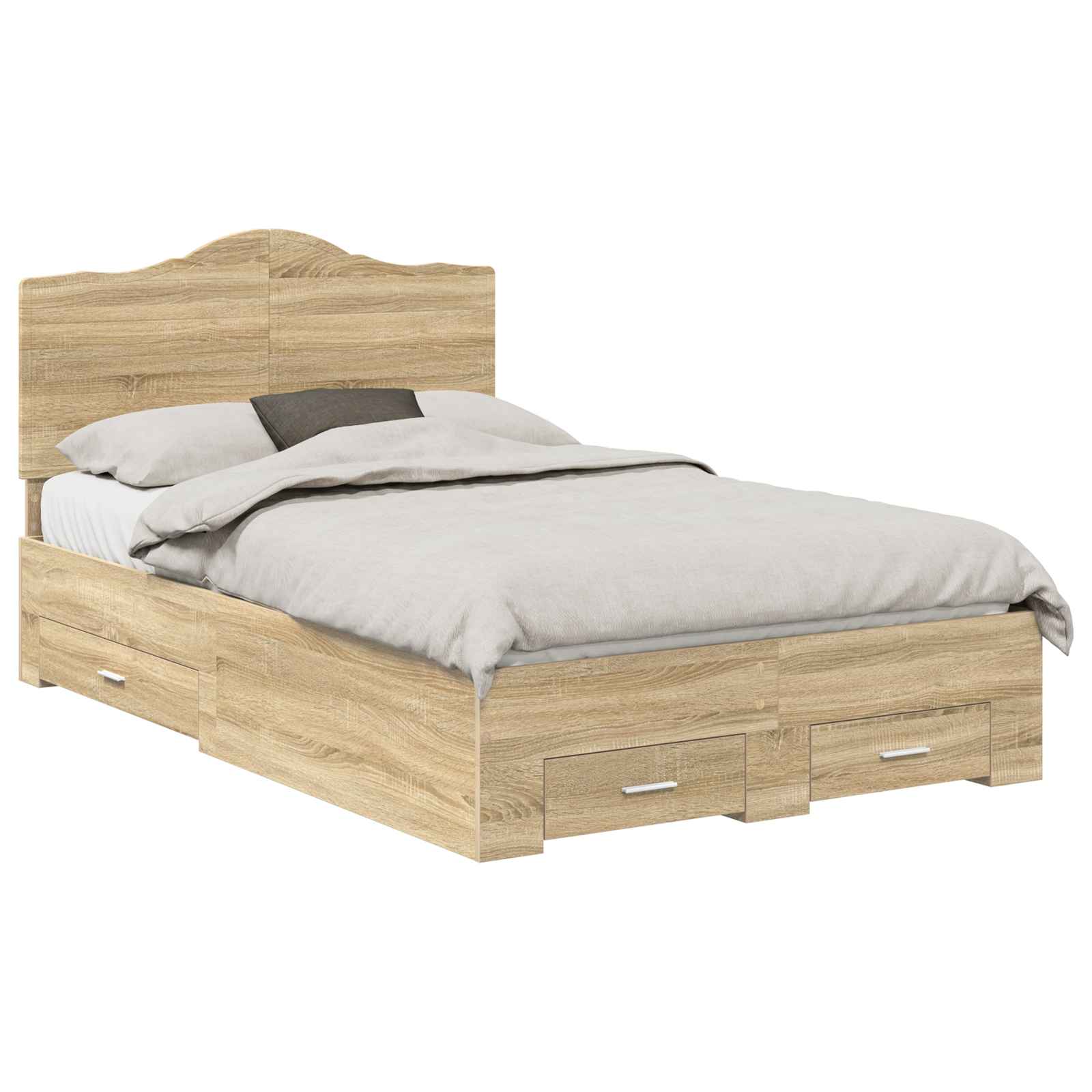 Struttura del letto con testiera Rovere Sonoma 135 x 190 cm | homemem39