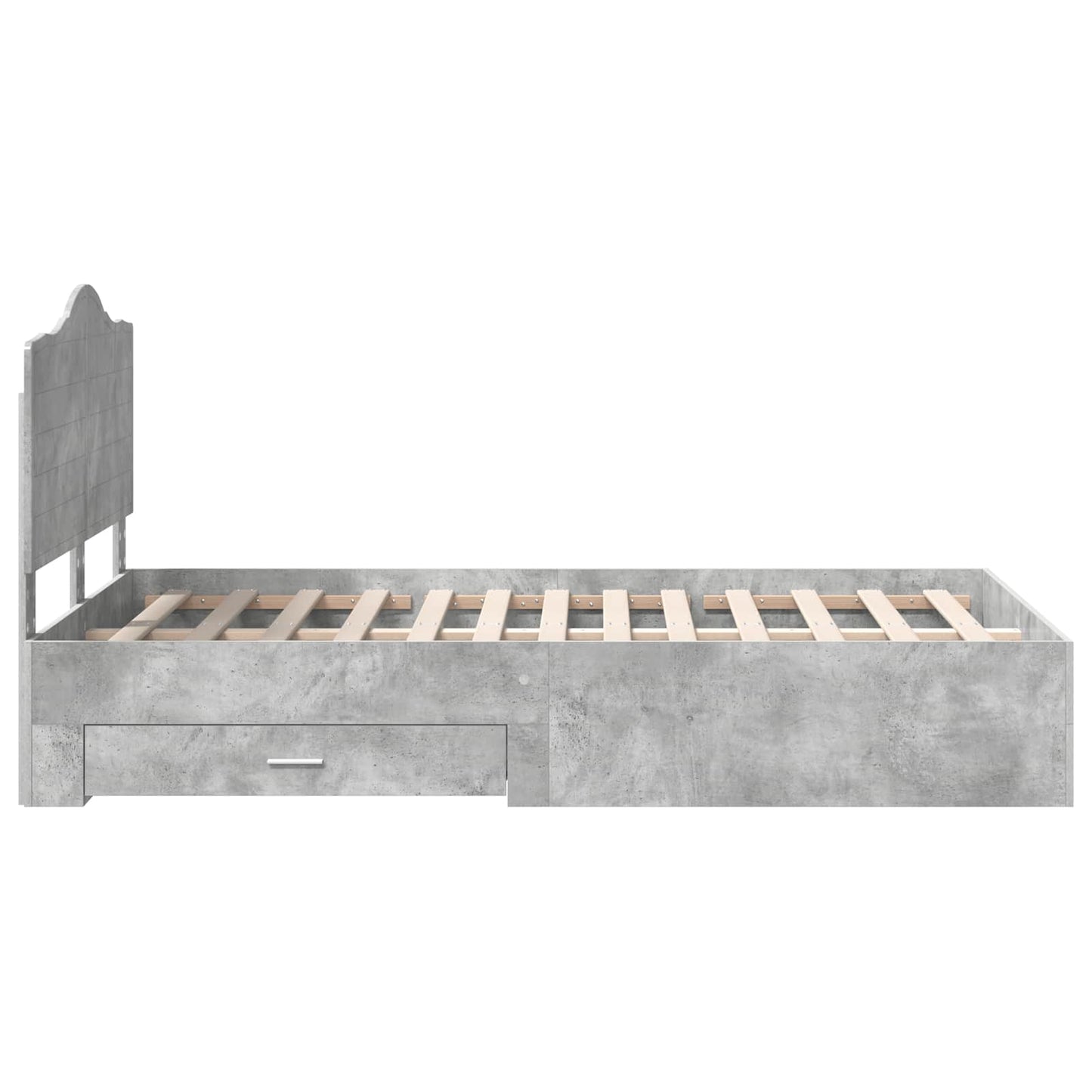 Struttura del letto con testiera Grigio cemento 135 x 190 cm | homemem39