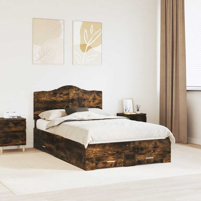 Struttura del letto Rovere fumé 135 x 190 cm Legno multistrato | homemem39