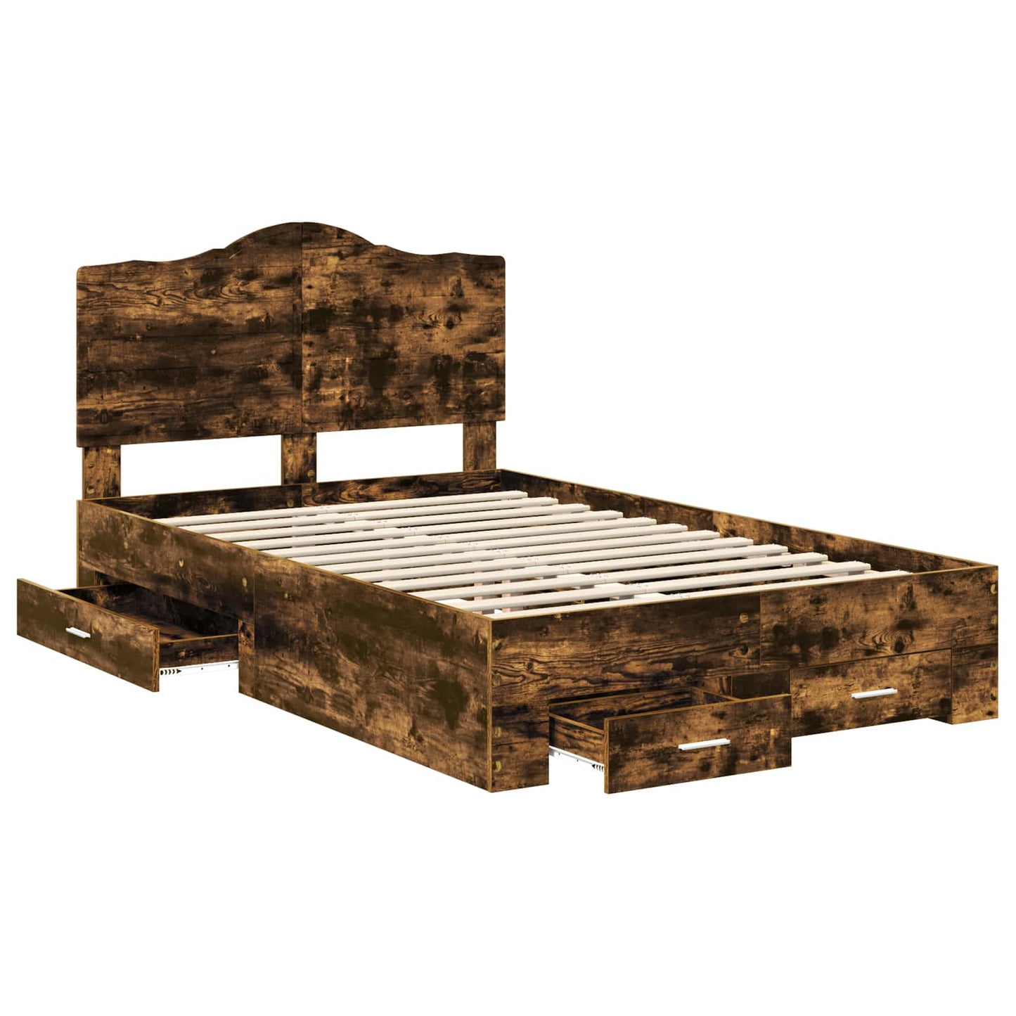 Struttura del letto Rovere fumé 135 x 190 cm Legno multistrato | homemem39