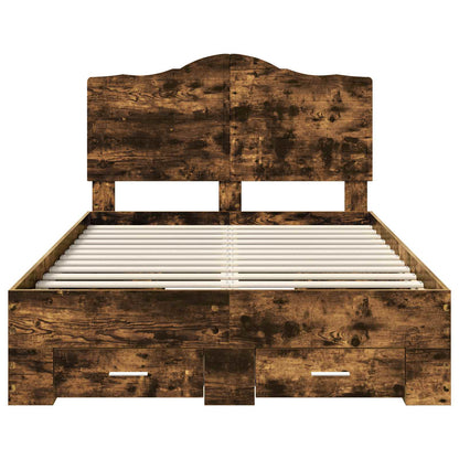 Struttura del letto Rovere fumé 135 x 190 cm Legno multistrato | homemem39