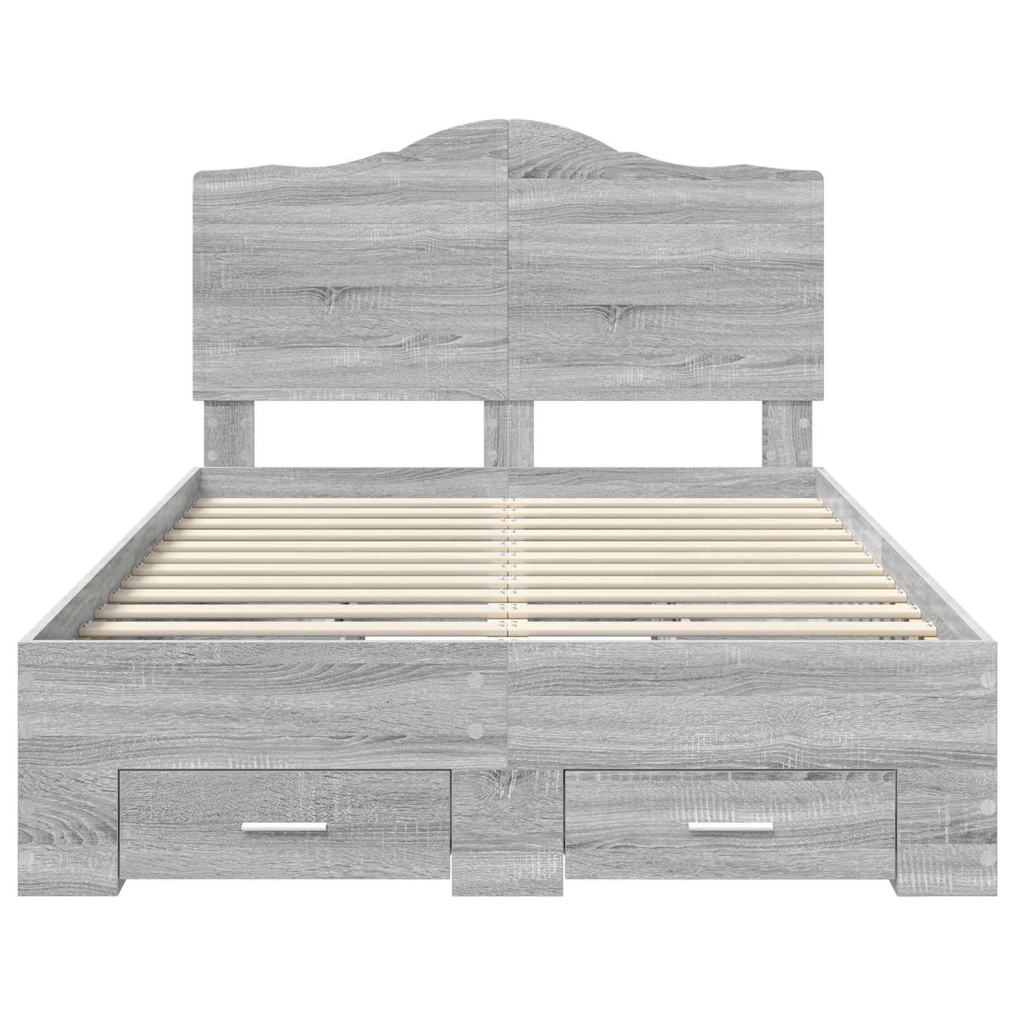 Struttura del letto con testiera Grigio Sonoma 135 x 190 cm | homemem39