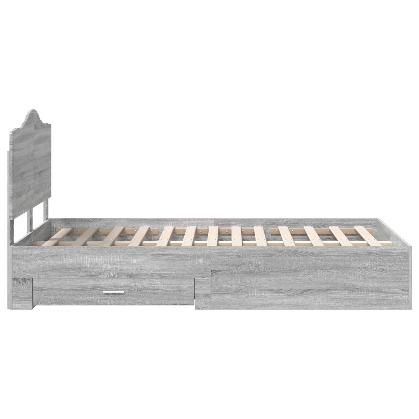 Struttura del letto con testiera Grigio Sonoma 135 x 190 cm | homemem39