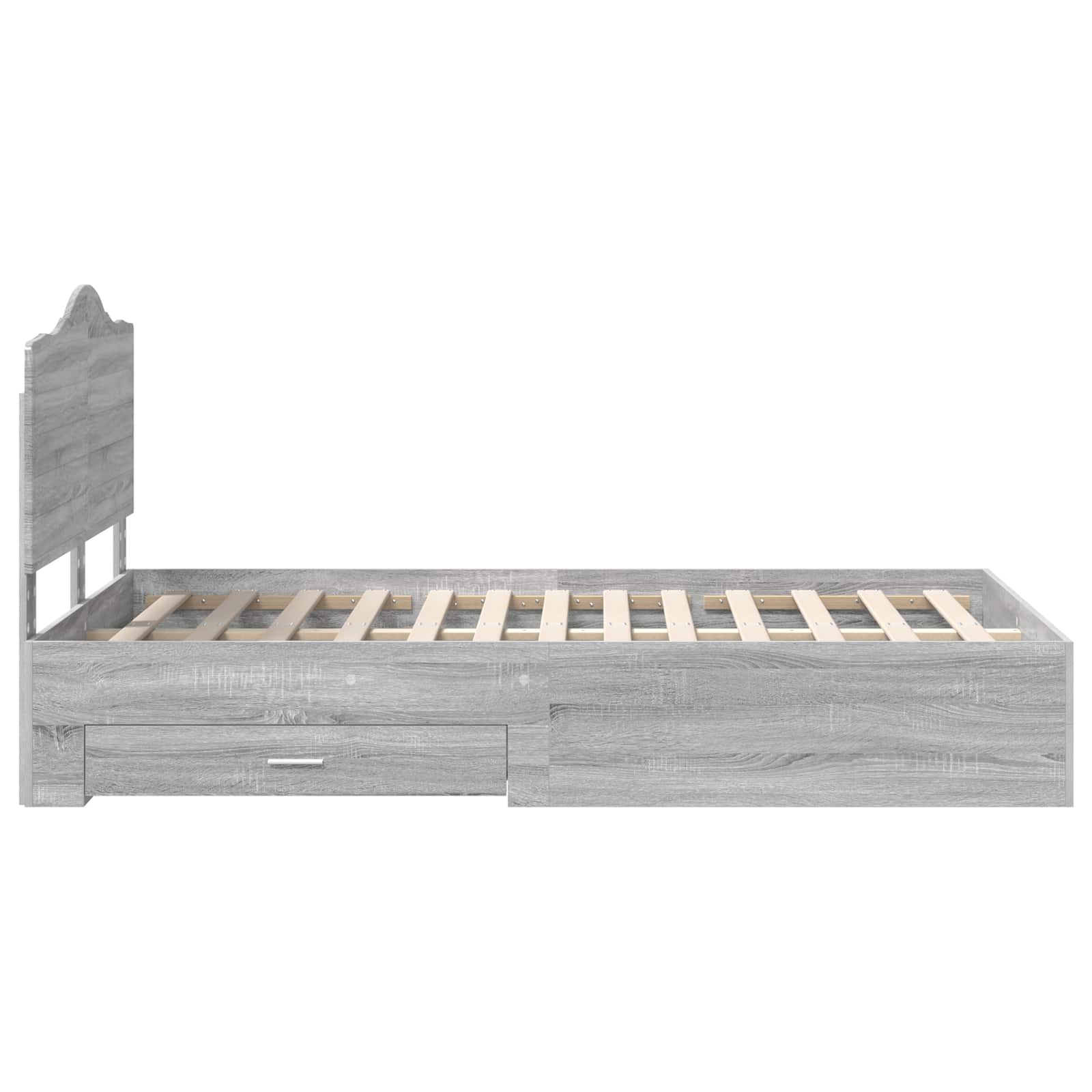 Struttura del letto con testiera Grigio Sonoma 135 x 190 cm | homemem39