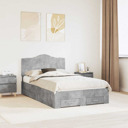 Struttura del letto con testiera Grigio cemento 120 x 200 cm | homemem39