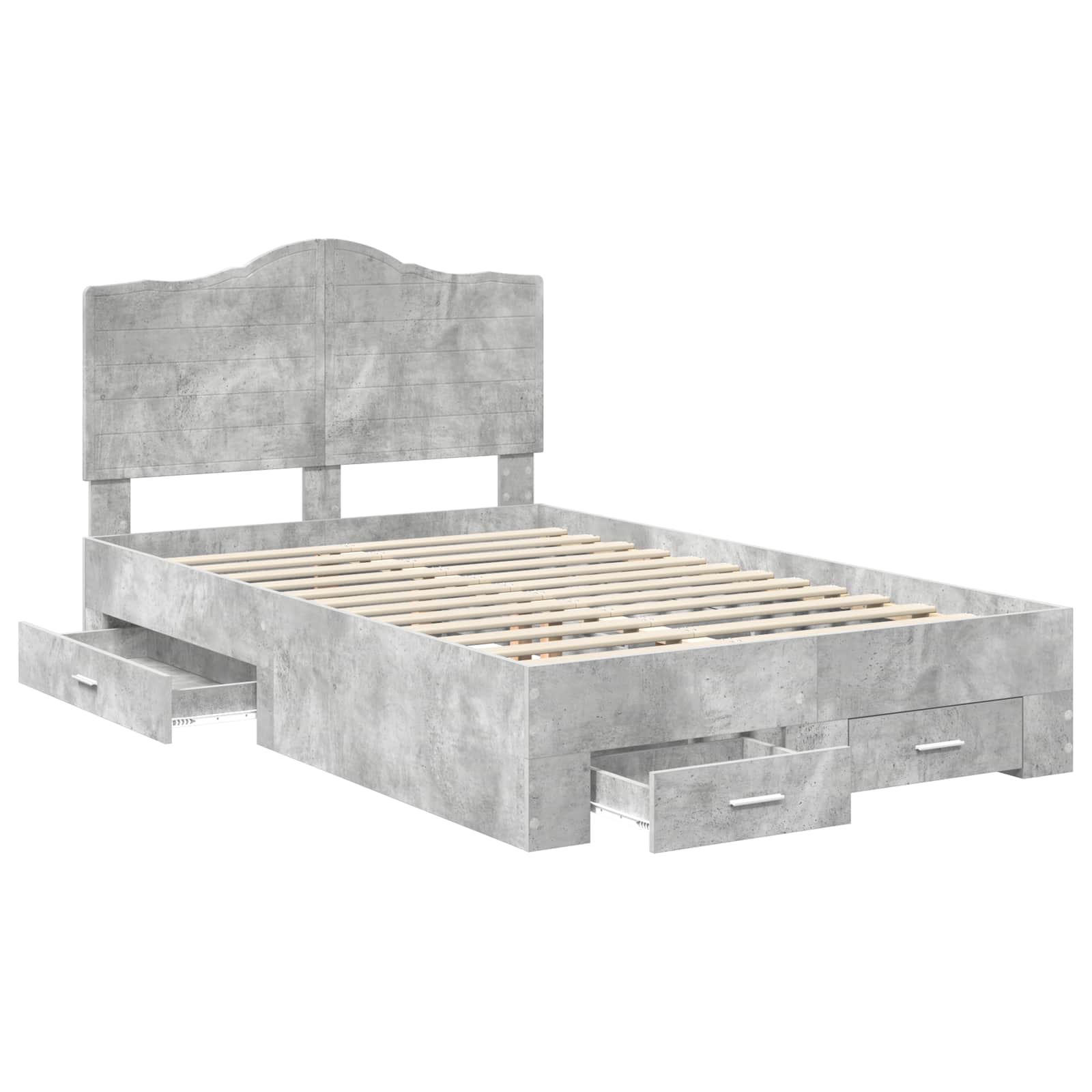 Struttura del letto con testiera Grigio cemento 120 x 200 cm | homemem39