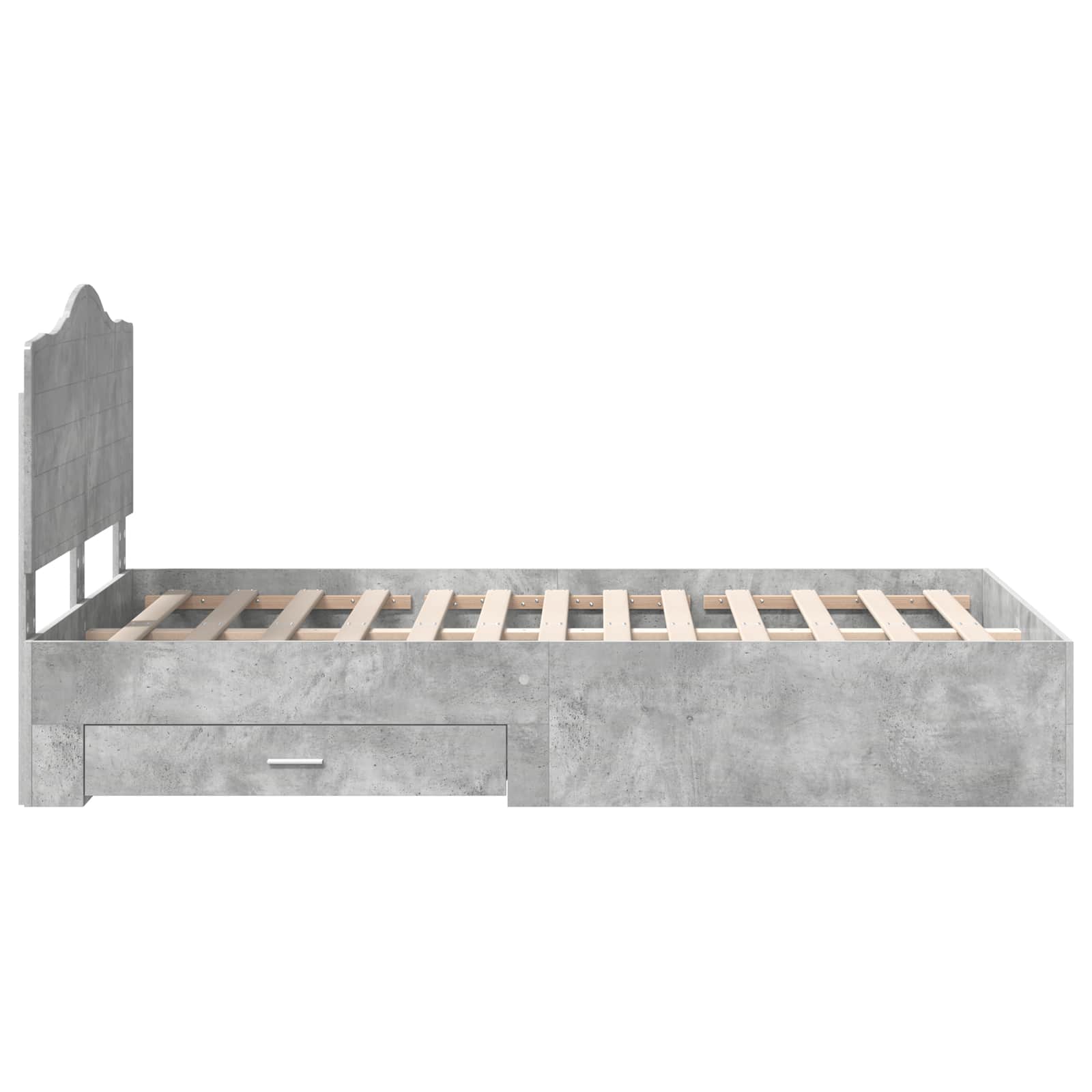 Struttura del letto con testiera Grigio cemento 120 x 200 cm | homemem39